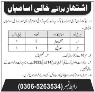 Jobs In Pakistan Army Islamabad 2022 Jobs 2022 — original advertisement