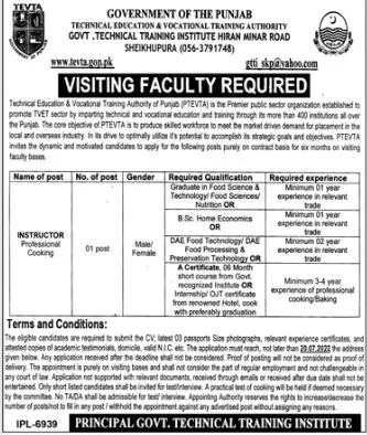 Jobs in Technical Education & Vocational Training Authority – Technical Education & Vocational Training Authority TEVTA Punjab Jobs 2022 — original advertisement