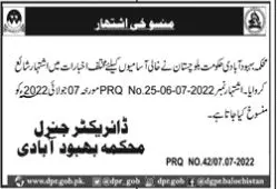 Population Welfare Department Balochistan Jobs Jobs 2022 — original advertisement