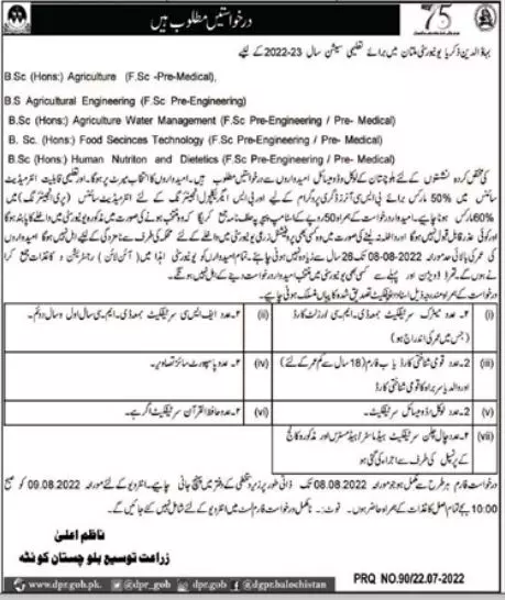 Admission in Bahauddin Zakariya University, Multan – Bahauddin Zakariya University Multan Admissions 2022 — original advertisement