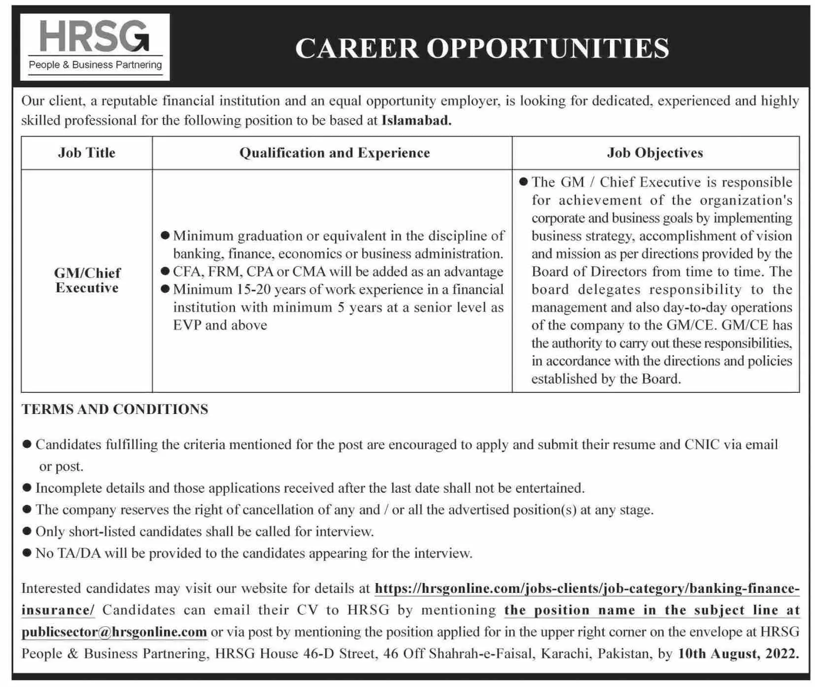 Jobs in Hrsg Outsourcing Pvt Limited Karachi Sindh – Private Company Jobs 2022 — original advertisement