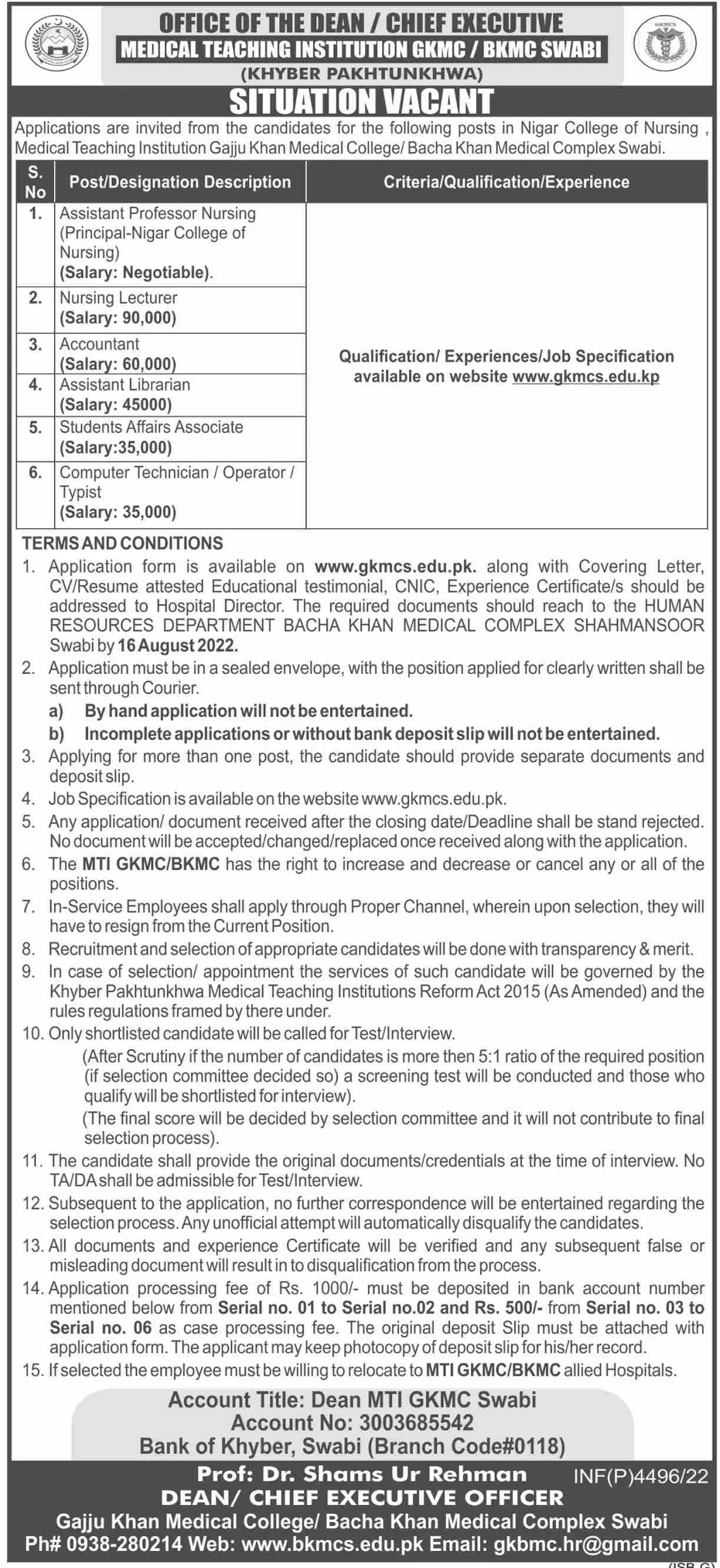 Medical Teaching institution Swabi khyber Pakhtunkhwa Jobs – Medical Teaching Institute MTI Khyber Teaching Hospital Peshawar Kpk Jobs 2022 — original advertisement
