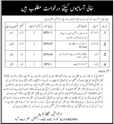 Pak Army Civilian Jobs 2022 – Pakistan Army Jobs 2022 — original advertisement