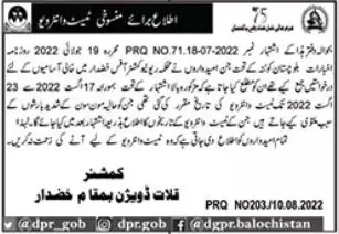 Cancelation Test & interview of Revenue Department Khuzdar – Revenue Department Balochistan Jobs 2022 — original advertisement