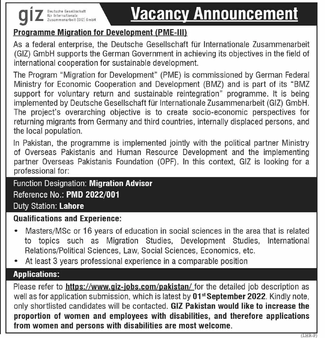 Jobs in GIZ Ngo 2022 – GIZ Deutsche Gesellschaft für Internationale Zusammenarbeit (GIZ) GmbH Jobs 2022 — original advertisement