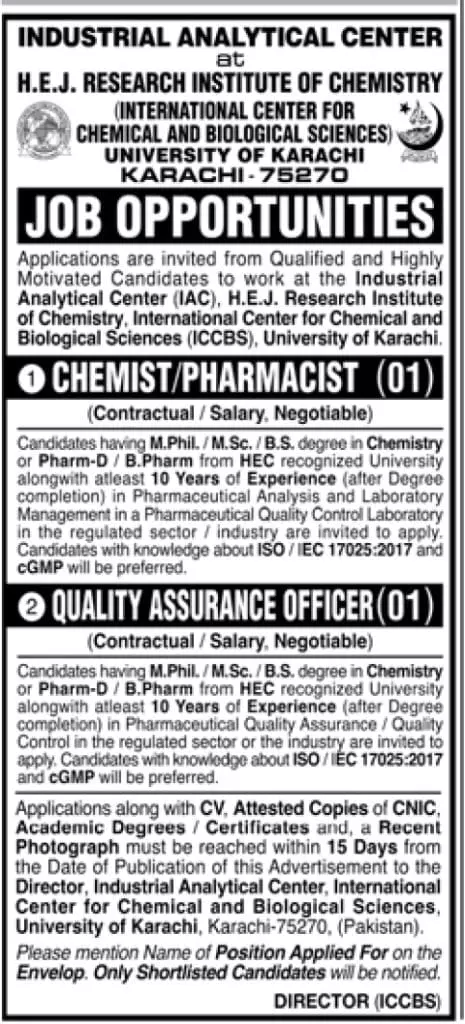 Jobs in University of Karachi UOK Jobs 2022 — original advertisement