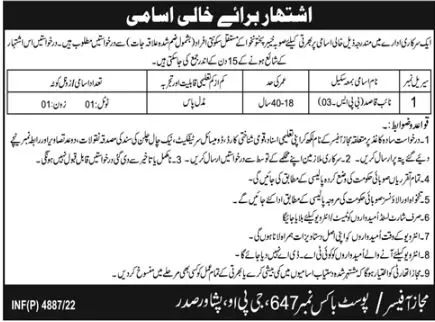 Govt Organization Peshawar Kpk Jobs 2022 – Public Sector Organization Jobs 2022 — original advertisement