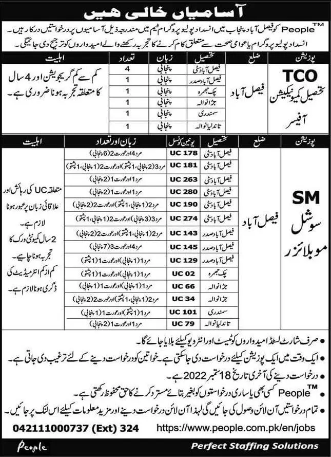 Polio Eradication Faisalabad Punjab Jobs 2022 – Polio Eradication Program KPK Jobs 2022 — original advertisement