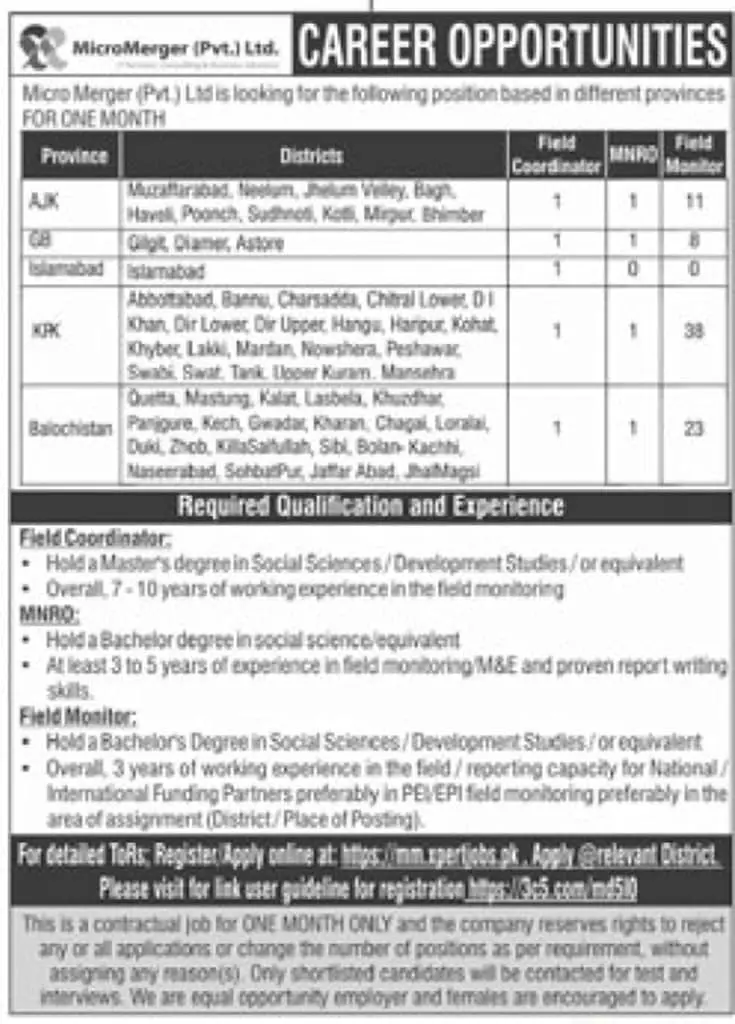 Micromergers Private Limited Jobs 2022 Jobs 2022 — original advertisement