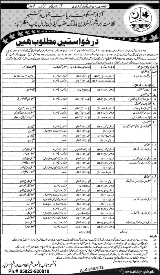 Directorate of Sericulture Azad Jammu Kashmir Jobs 2022 – Govt of Azad Kashmir Jobs 2022 — original advertisement