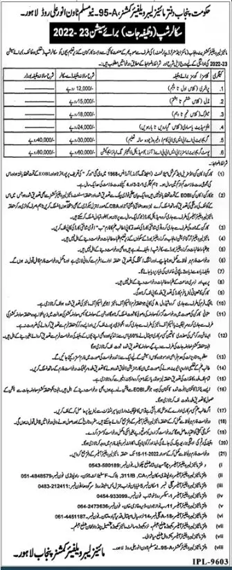 Scholarship Mines and mineral Department Punjab 2022 – Mines & Minerals Department Punjab Scholarships 2022 — original advertisement