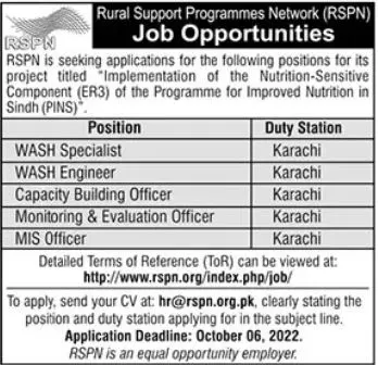Jobs in Rural Support Programs Network ( Rspn) – National Rural Support Program NRSP Jobs 2022 — original advertisement
