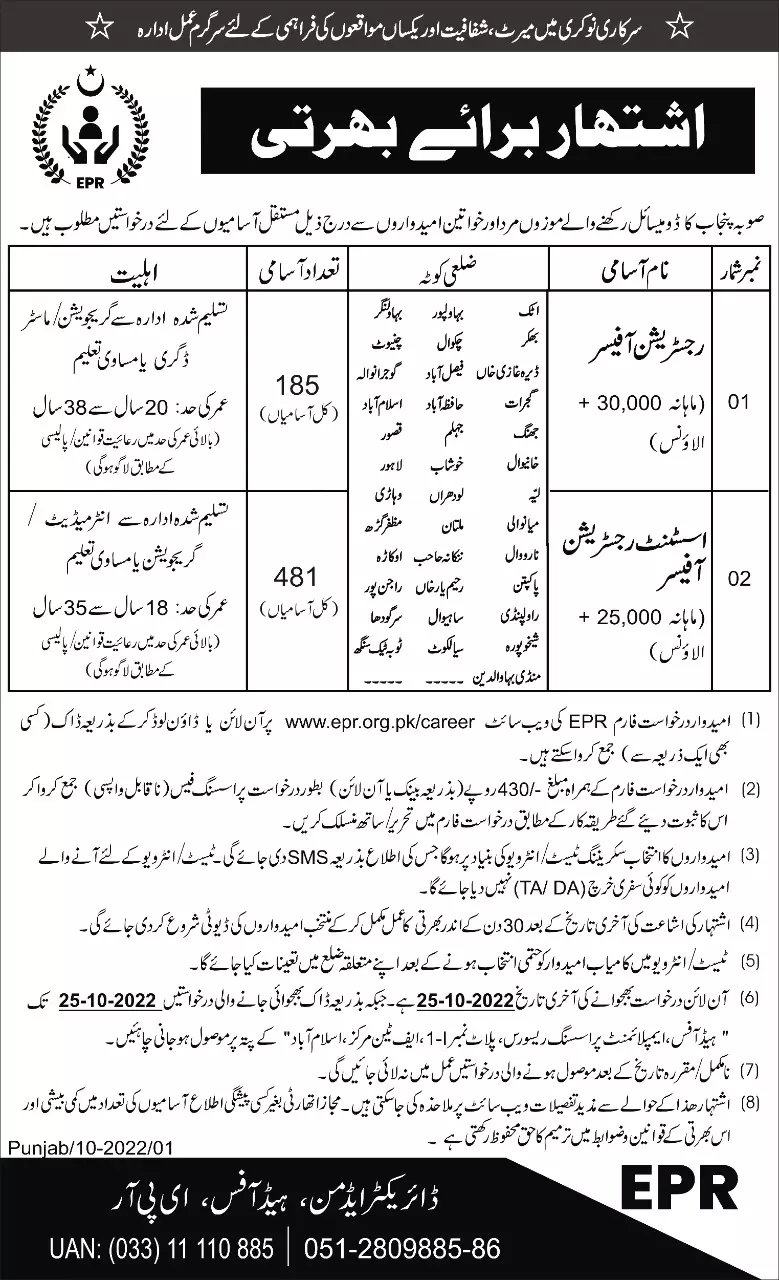 Jobs in Employment Processing Resources EPR 2022 Jobs 2022 — original advertisement