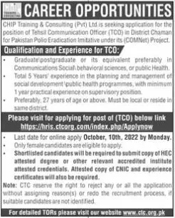 Jobs in Chip Training & Consulting Private Limited – Chip Training Consulting Pvt Ltd Jobs 2022 — original advertisement