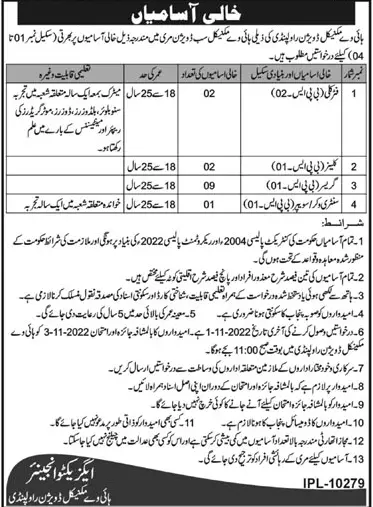 Jobs in Highway Mechanical Sub Division Murree Jobs 2022 — original advertisement