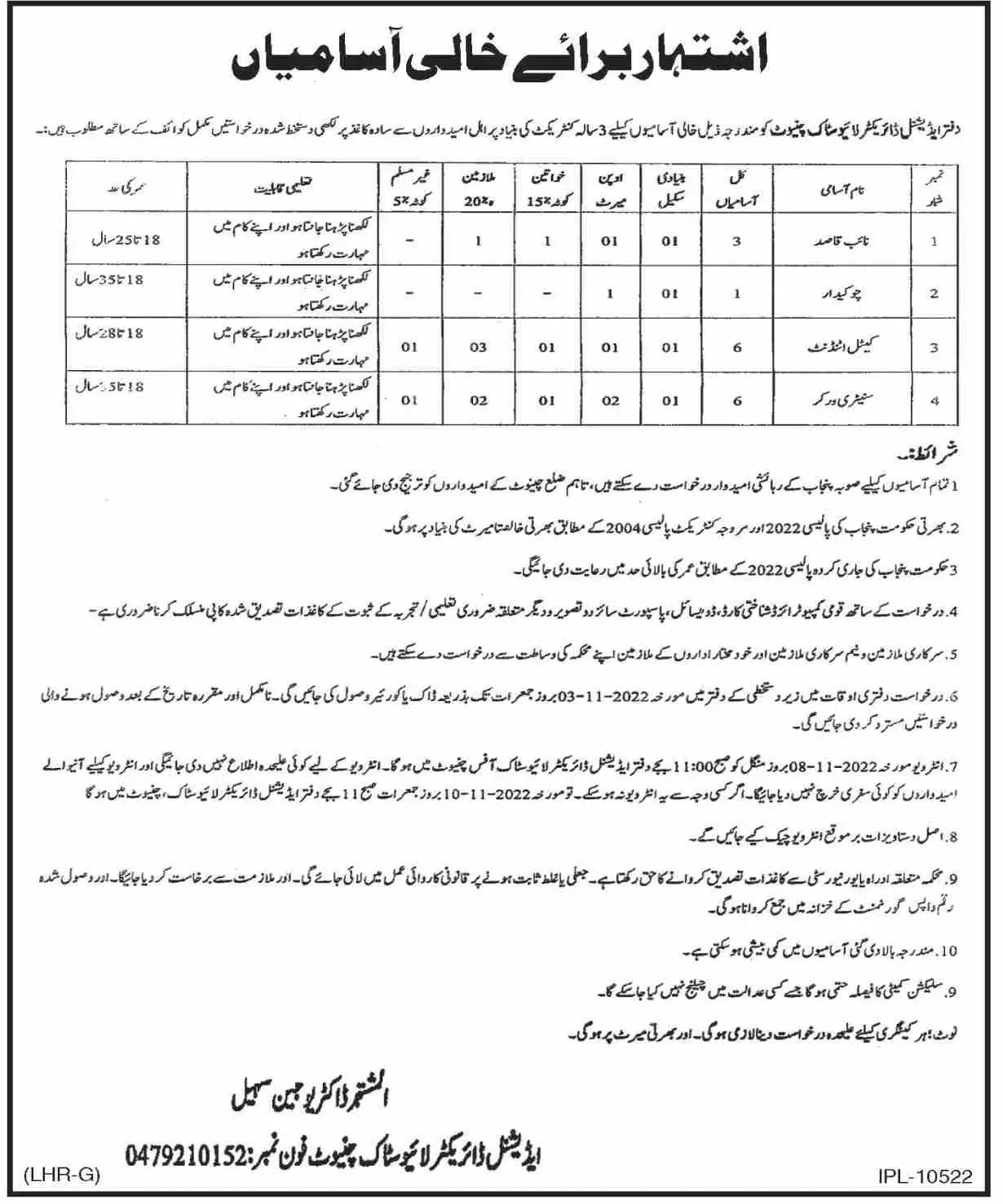 Livestock Dairy Development Department Jobs 2022 – Livestock and Dairy Development Department Punjab Jobs 2022 — original advertisement