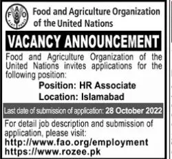Food & Agriculture Organization Fao Jobs 2022 – Food and Agriculture Organization FAO Jobs 2022 — original advertisement