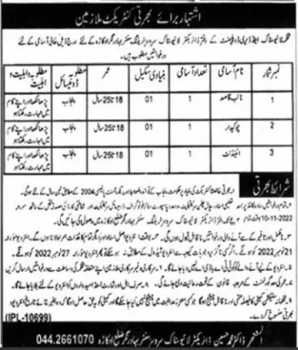 Livestock & Dairy Development Department Vehari Jobs 2022 – Livestock and Dairy Development Department Punjab Jobs 2022 — original advertisement