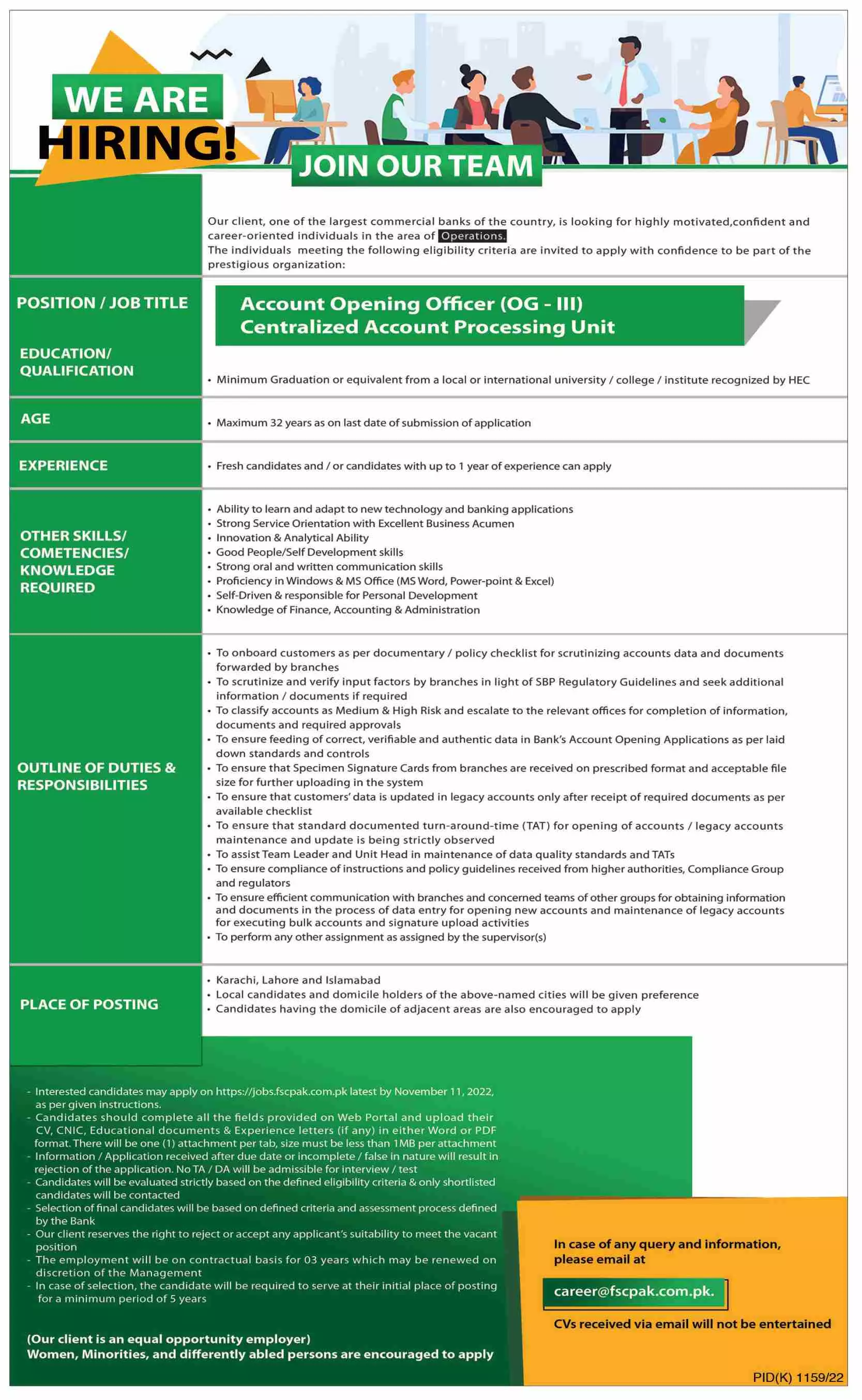 Commercial Banks Jobs 2022 Jobs 2022 — original advertisement
