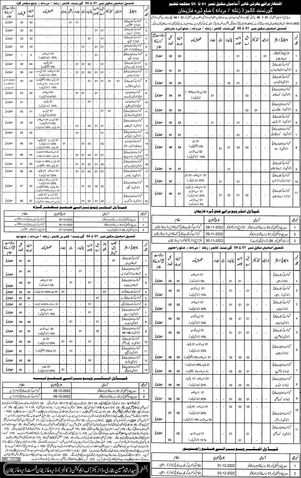 District Education Authority Dera Ghazi Khan Jobs 2022 – Education School Department Punjab Jobs 2022 — original advertisement