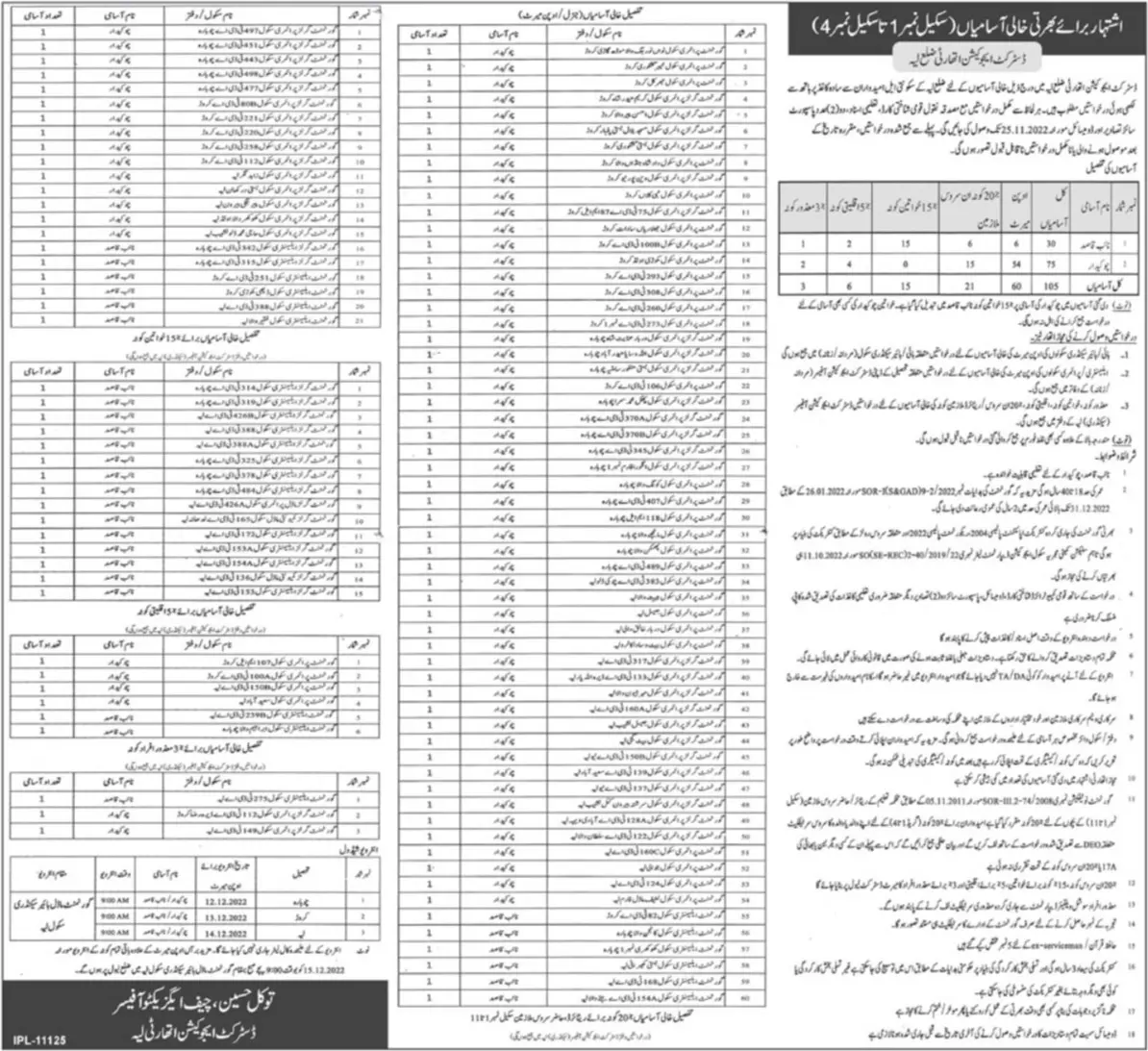 District Education Authority Layyah Jobs 2022 – Education School Department Punjab Jobs 2022 — original advertisement