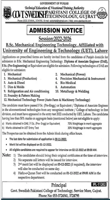 Technical Educatin & Vocational Training Authority Admission – Technical Education & Vocational Training Authority TEVTA Punjab Admissions 2022 — original advertisement