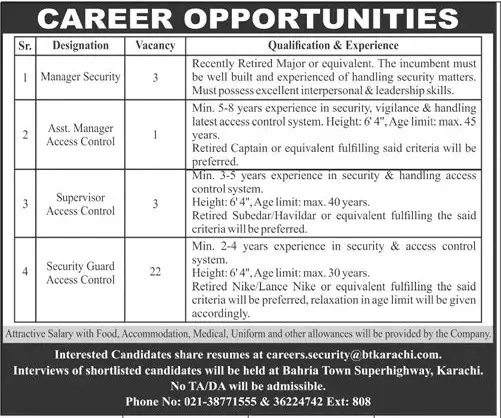 Bahria Town Karachi Jobs 2022 Jobs 2022 — original advertisement