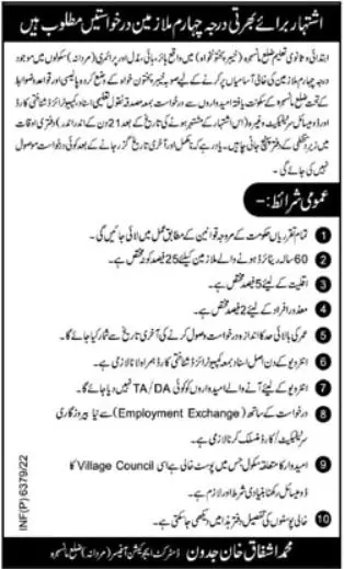 District Education officer Manshera Khyber Pakhtunkhwa Jobs – Higher Education Department KPK Jobs 2022 — original advertisement