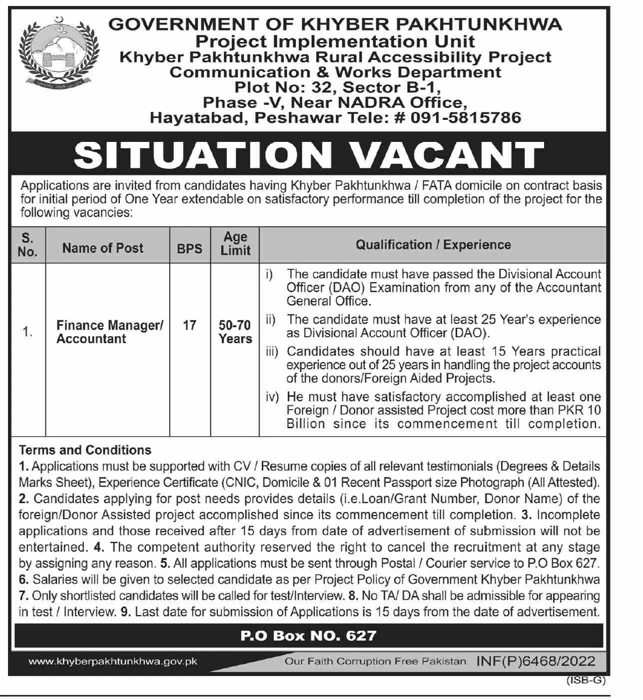 Communication & Works Department KPK Jobs 2022 – Communication & Works Department Balochistan Jobs 2022 — original advertisement