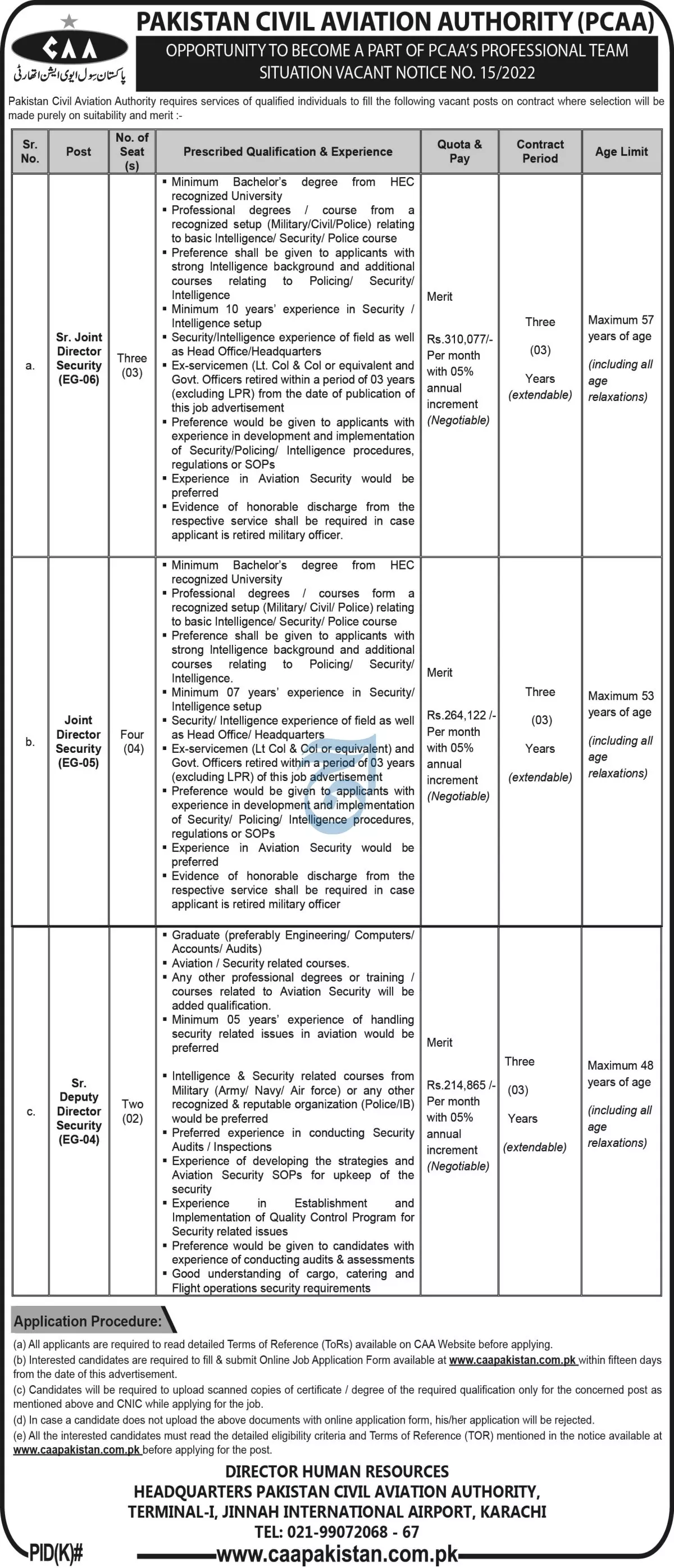 Pakistan Civil Aviation Authority Jobs 2022 – Pakistan Civil Aviation Authority (CAA) Jobs 2022 — original advertisement