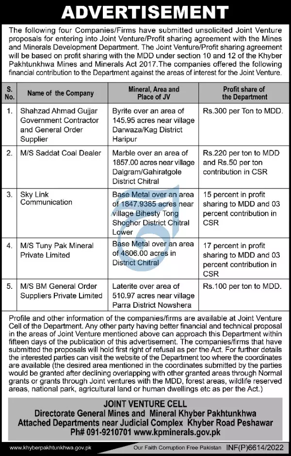 Forest Department Khyber Pakhtunkhwa Jobs 2022 Jobs 2022 — original advertisement
