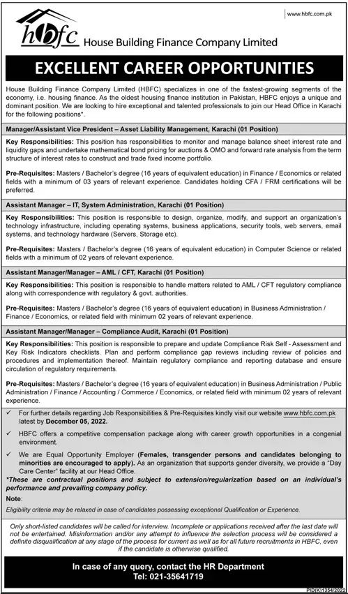 Housing Buildings Finance Company Limited Jobs 2022 – Private Company Jobs 2022 — original advertisement