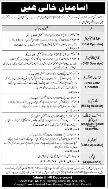 Private Company Karachi Jobs 2022 Jobs 2022 — original advertisement