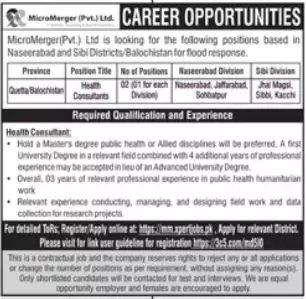 Micro Merger Private Limited Jobs 2022 – Micromergers Private Limited Jobs 2022 — original advertisement