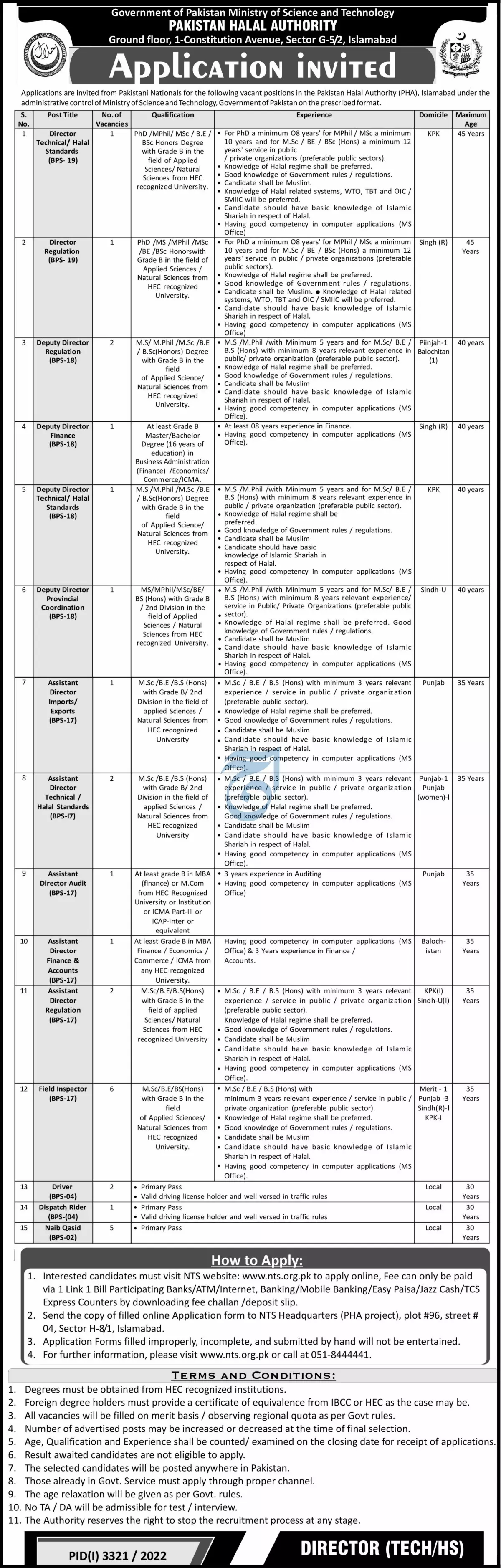 Pakistan Halal Authority (PHA) Jobs 2022 Jobs 2022 — original advertisement