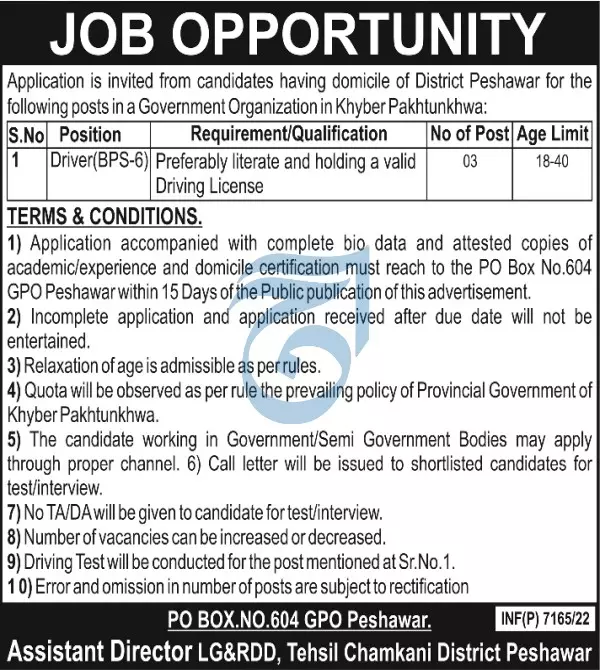 Government organization Khyber Pakhtunkhwa Jobs 2023 – Public Sector Organization Jobs 2022 — original advertisement