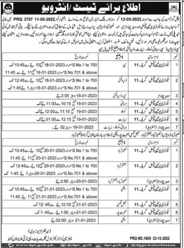 Local Government and Development Department Test Interview – Local Government and Rural Development Department Balochistan Jobs 2022 — original advertisement