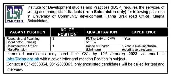 Institute for Development Studies And Peactices Jobs 2023 – Hands Institute of Development Studies Jobs 2022 — original advertisement