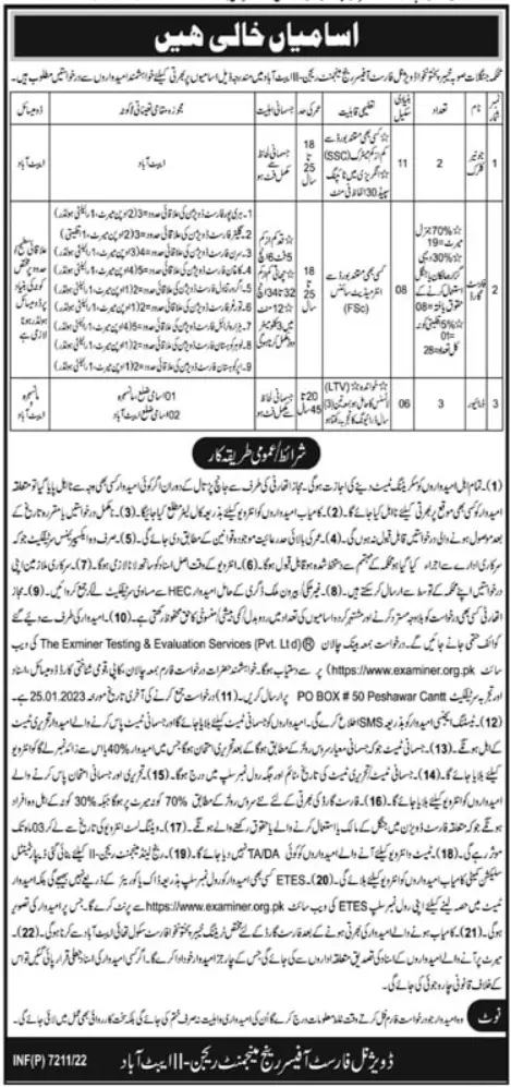 Forest Department Khyber Pakhtunkhwa Jobs 2023 Jobs 2022 — original advertisement