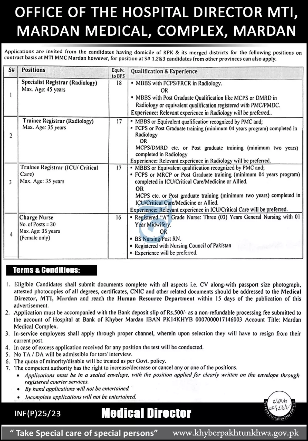 Mardan Medical Complex Mardan Jobs 2023 Jobs 2023 — original advertisement