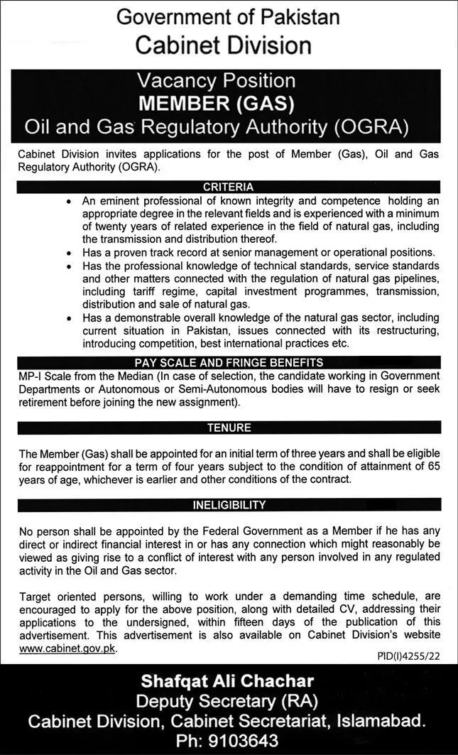 Cabinet Division Islamabad Jobs 2023 Jobs 2023 — original advertisement
