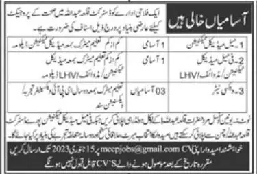 Public Sector Oranization Killa Abdullah Jobs 2023 – Public Sector Organization Jobs 2023 — original advertisement
