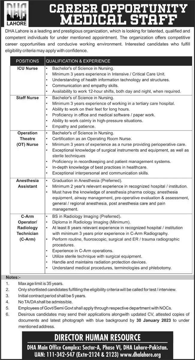 District Health Authority Lahore Jobs 2023 – Health Department Punjab Jobs 2023 — original advertisement