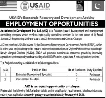 Associates in Development AiD Pvt Limited Jobs 2023 – Private Company Jobs 2023 — original advertisement