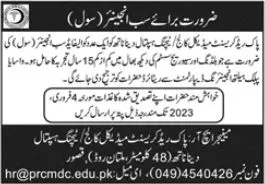 Pak Red Crescent Medical College Teaching Hospital Jobs 2023 Jobs 2023 — original advertisement