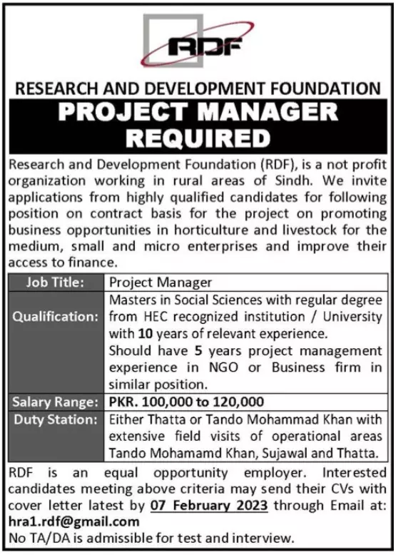 Research and Development Foundation Jobs 2023 – Interactive Research and Development IRD Jobs 2023 — original advertisement