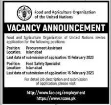 Food and Agriculture organization FWO Jobs 2023 – Food and Agriculture Organization FAO Jobs 2023 — original advertisement