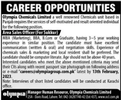 Olympia Chemical Limited Jobs 2023 – Olympia Chemicals Limited Jobs 2023 — original advertisement