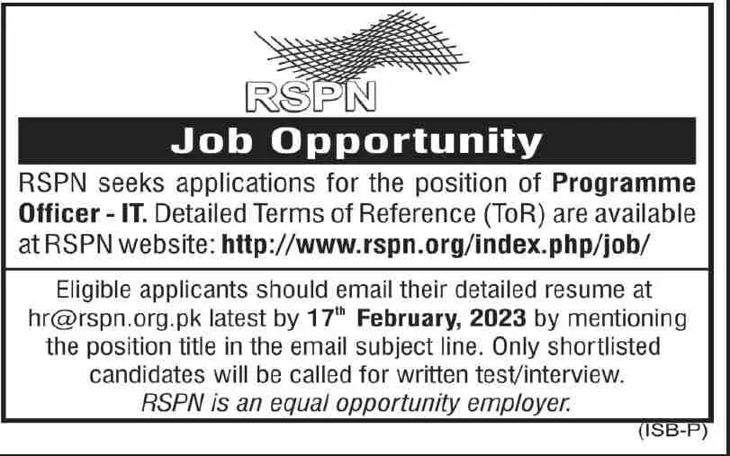 Rural Support Programmes Networks RSPN Jobs 2023 – National Rural Support Program NRSP Jobs 2023 — original advertisement