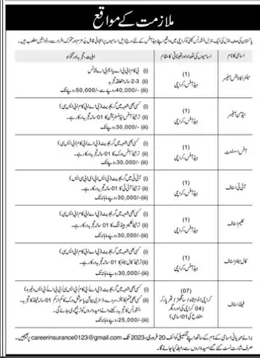 General Insurance Company Karachi Jobs 2023 – Private Company Jobs 2023 — original advertisement